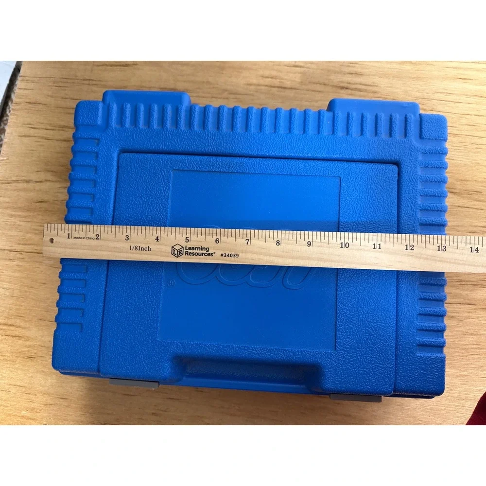 Vintage‎ 1984 LEGO Blue Hard Shell Carrying Case Storage Box Made in USA Retro